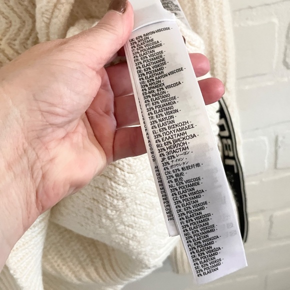 Diesel Men’s Chunky knit sweater Wool Off-White Patchwork M Oversized - Picture 12 of 15